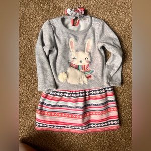 Gymboree gray and pink pattern bottom dress. 3T excellent condition.